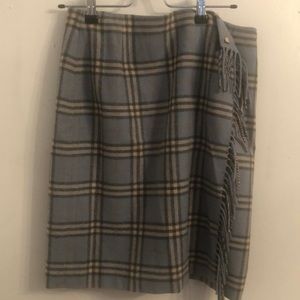 Burberry plaid wrap skirt